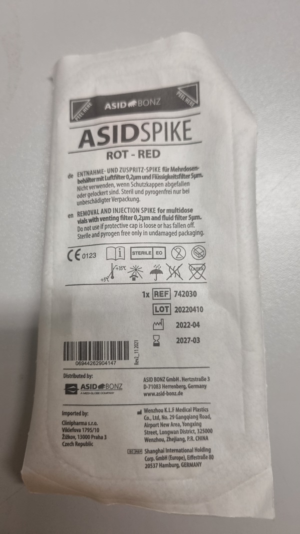 Entnahmekanüle Taky-Spike ASIDSPIKE steril rot (bakteriendicht)